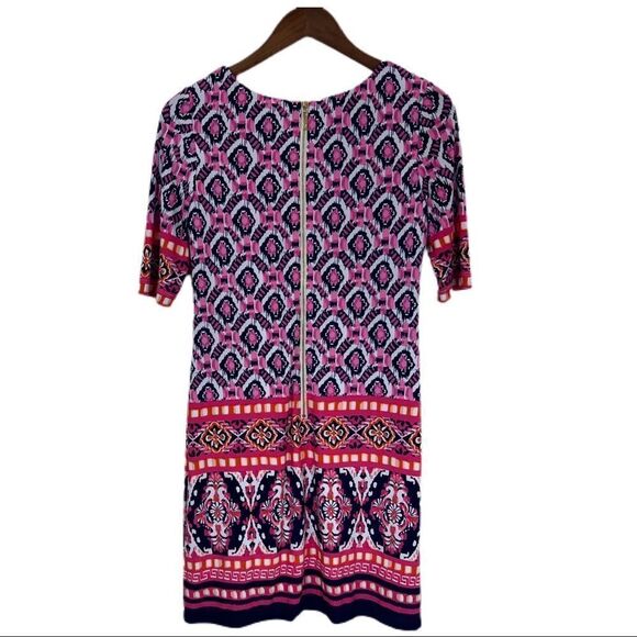 Eliza J Bright Pink Geometric Print Dress. Fully Lined. Size 4. Great Condition! - Picture 6 of 12